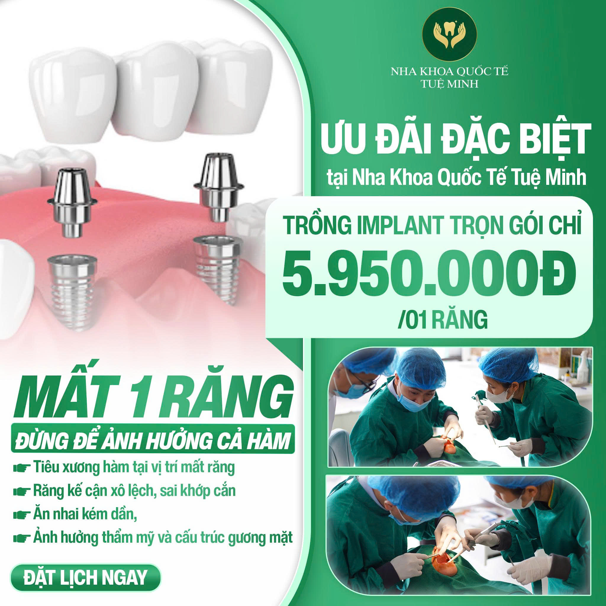 MẤT MỘT RĂNG, ĐỪNG ĐỂ ẢNH HƯỞNG CẢ HÀM!